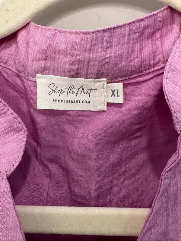 Shop The Mint‎ Pink Babydoll Puff Sleeve Tunic Top Size XL - Image 2