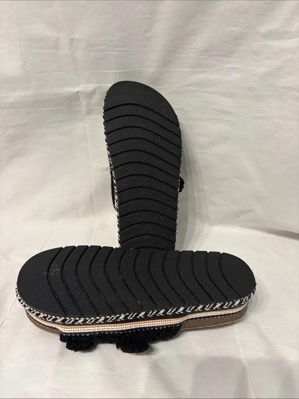 Acanfora Sorrento Women’s Black Crochet Double-Buckle Platform Sandals SZ 40 - Image 5