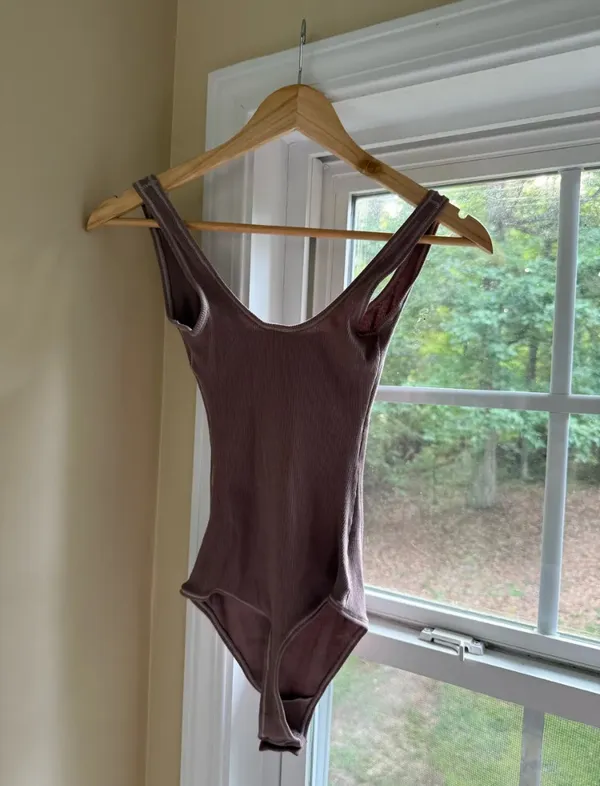SKIMS RARE Umber Cotton Ribbed Bodysuit - Image 3