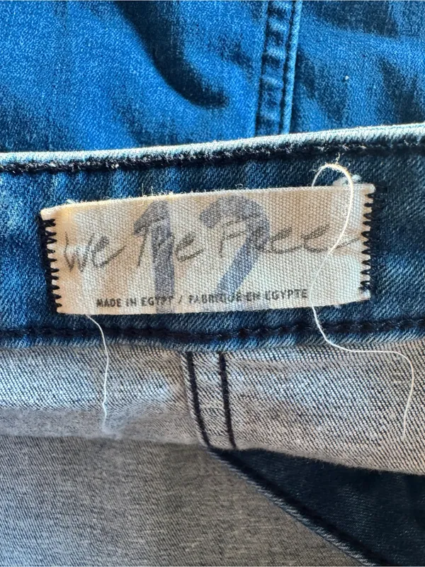 Free People We the Free Skirt Womens 12 Denim Mini Jean Cross Front Snaps - Image 4