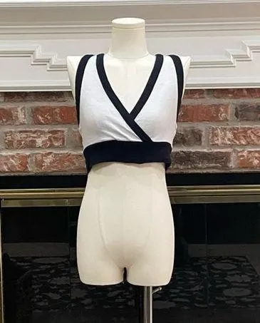 Forever 21 black and white sleeveless crop top / M / Excellent condition - Image 6