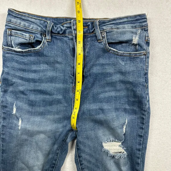 Risen Women’s High Rise Distressed Jeans Size 29 Raw Hem Skinny Ankle - Image 7