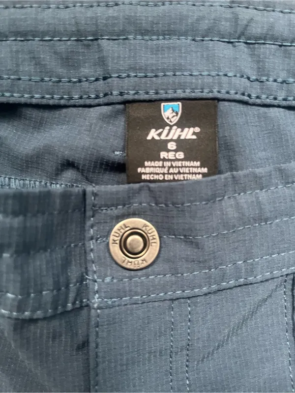 Kuhl Blue Straight Leg Zip Pocket Drawstring Outdoor Hiking Sporty Pants Size 6 - Image 5