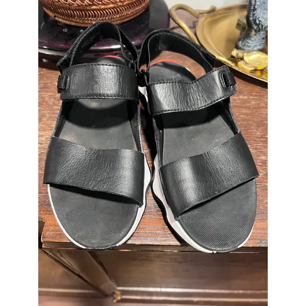 SOREL Kinetic Impact 2 Black Leather Sporty Chunky Strappy Sandals 7.5 - Image 4