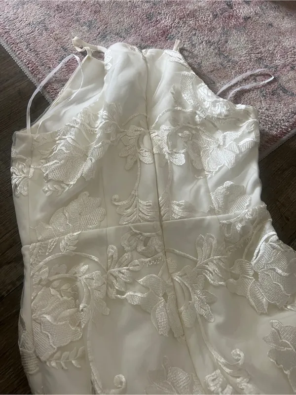 Lulus White In The Moment Floral Embroidered Mini Dress xs - Image 6