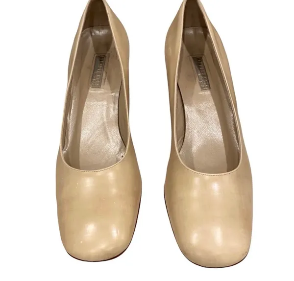 Kenneth Cole Retro Cocktail Hour Square Toe Heels Shoes Cream Tan 10 Dress - Image 2