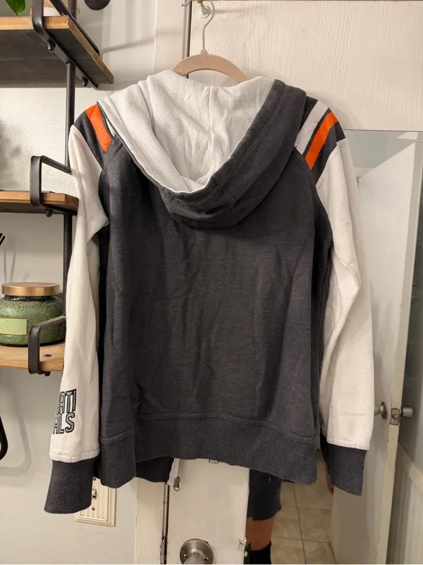 Majestic Black, White & Orange Zip-Up Hoodie with Tiger Patch - Image 7