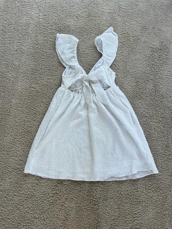 American Eagle Dress White Mini Tie Back - Image 2