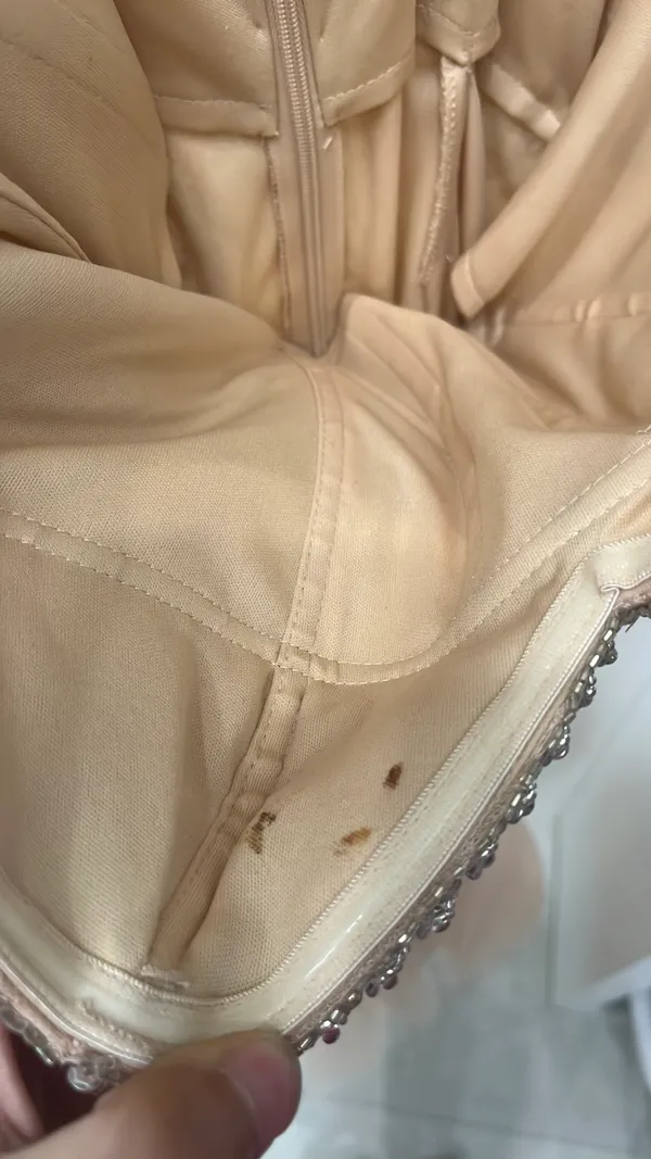 Prom Dress Tan Size 4 - Image 5