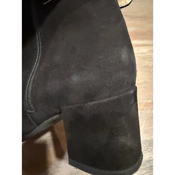 Ron White Jozie Weatherproof Black Suede Booties‎ Gold Buckle EU 35.5 US 5.5 - Image 15