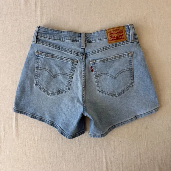 Levi's A-Line High Rise Denim Shorts Women 28 Light Wash Blue - Image 8