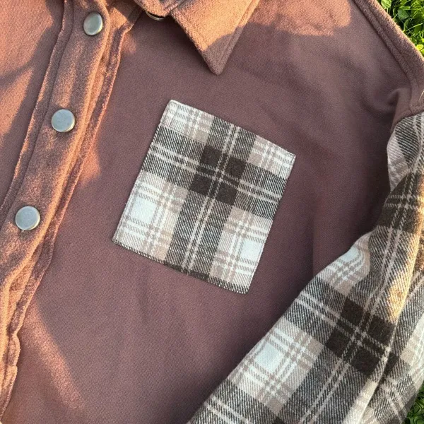 Papermoon button up sweatshirt Flannel Shacket Fall Size L - Image 3