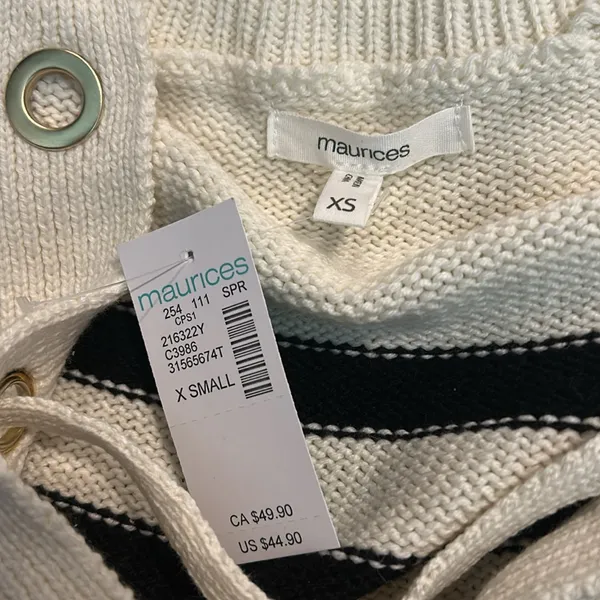 MAURICES nwt slightly cropped striped sweater - Image 5