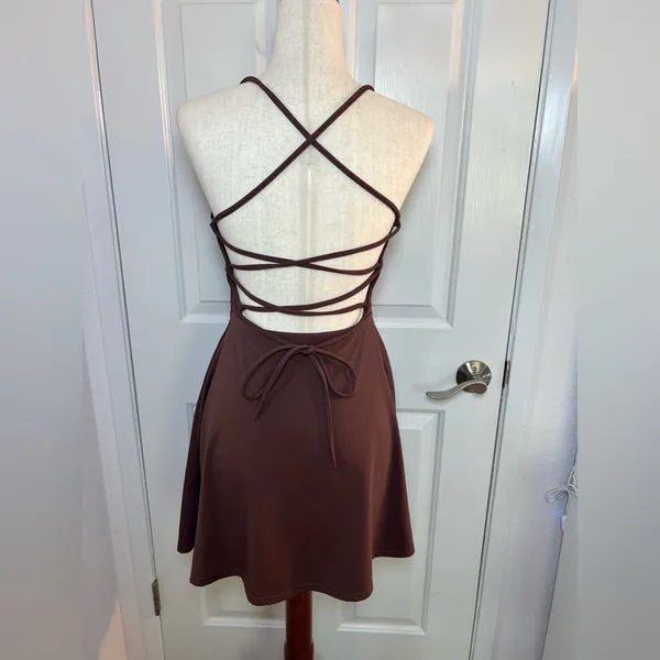 Tennis Dress for Women‎ Backless Lace Up Workout Dress Size Medium - Image 9