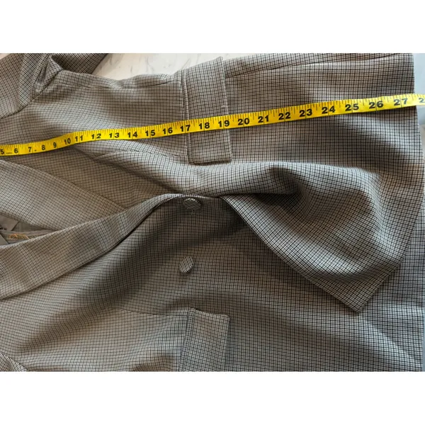 House of Harlow‎ 1960 Womens Brown Plaid Double Breasted Blazer Jacket Size M - Image 6