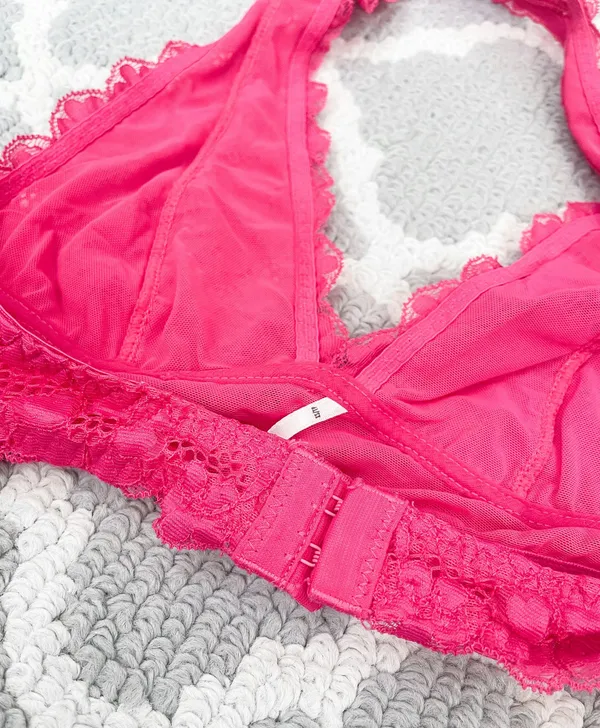 Free People Hot Pink Lace Halter Bralette - Image 5