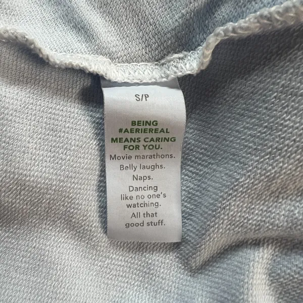 Aerie Peplum Hoodie Sweatshirt‎ Small Blue Balloon Sleeve Babydoll Oversized S - Image 13