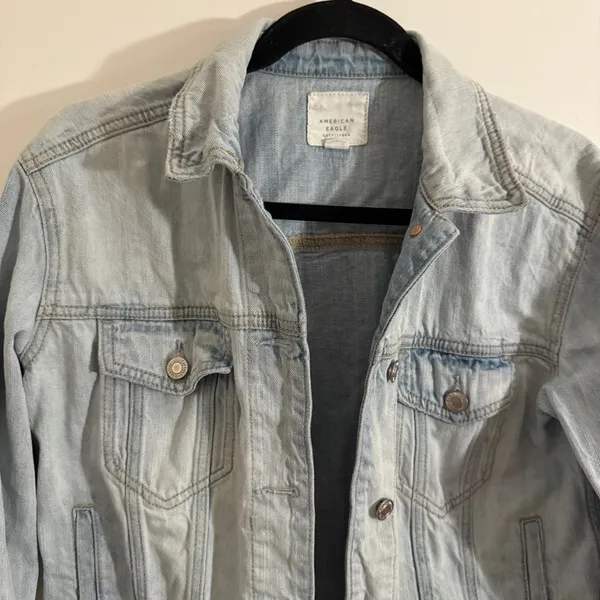 American Eagle Light Blue Denim Jacket Women's Small - Image 2