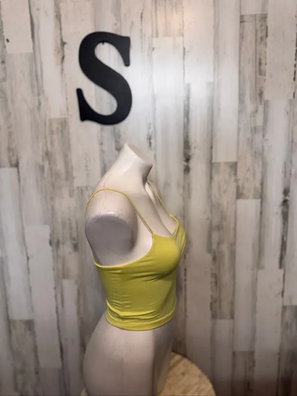 Forever 21 Lime Chartreuse Spaghetti Strap Cami Crop Top Womens Size Small Seaml - Image 6