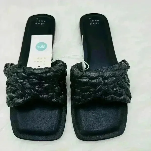 A New Day Nicolette Black Sandals Size 9.5 - Image 2