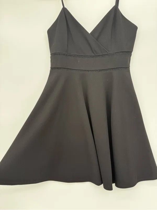 Francesca's Collections Black Spaghetti-Strap Skater Dress - Image 2