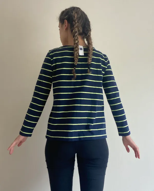 Gap Navy Green Lime Striped Shirt NWT - Image 3