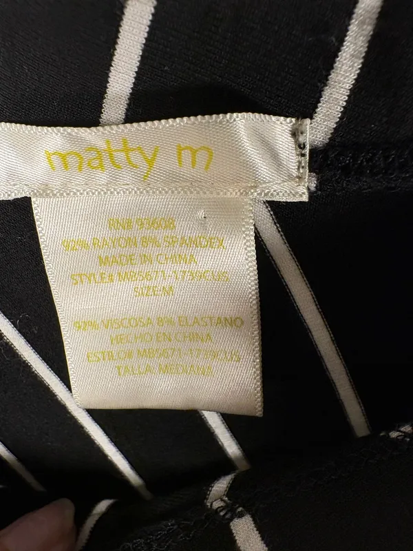 Matty M Skirt Maxi Black White Striped L - Image 5