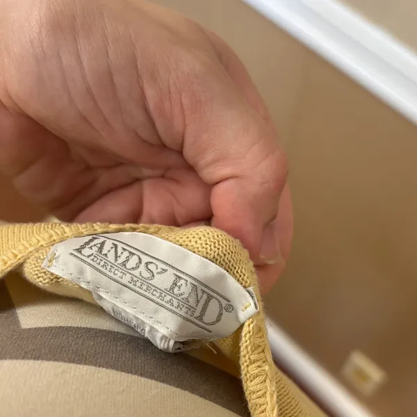 Lands' End vintage Mustard Button-Up Vest - Image 2