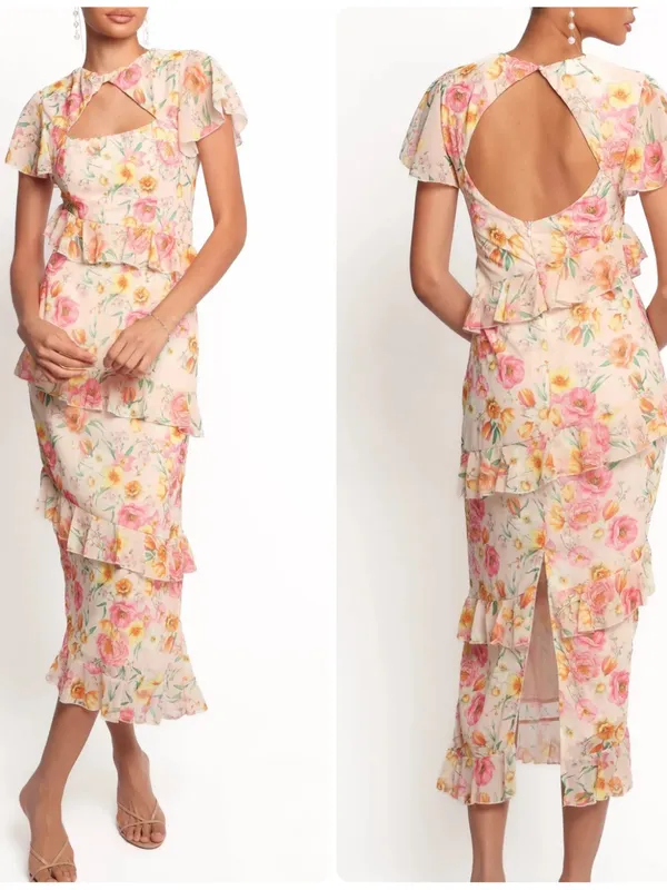 Petal & Pup Leila Floral Maxi Dress in Peony - Image 2