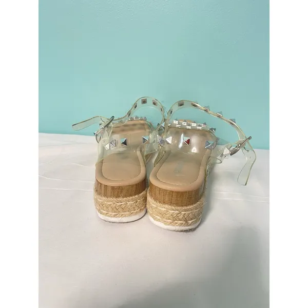 Cushionaire Sandal Womens 9M Clear Slip On Ankle Strap Toe‎ Casual Comfort bin1 - Image 3