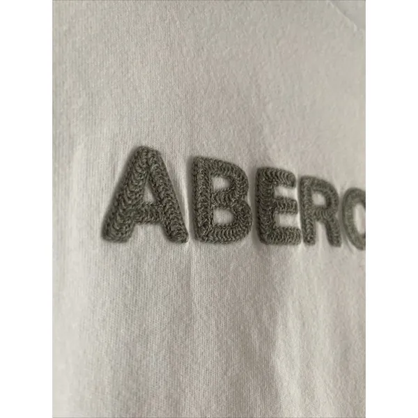 Abercrombie Fitch Soft‎ A&F Tee Womens Size S White Logo Embroidered Cotton Y2K - Image 2