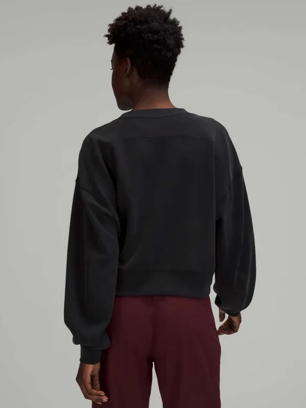 Lululemon Perfectly Oversized Cropped Crew Pullover in Black - Image 2