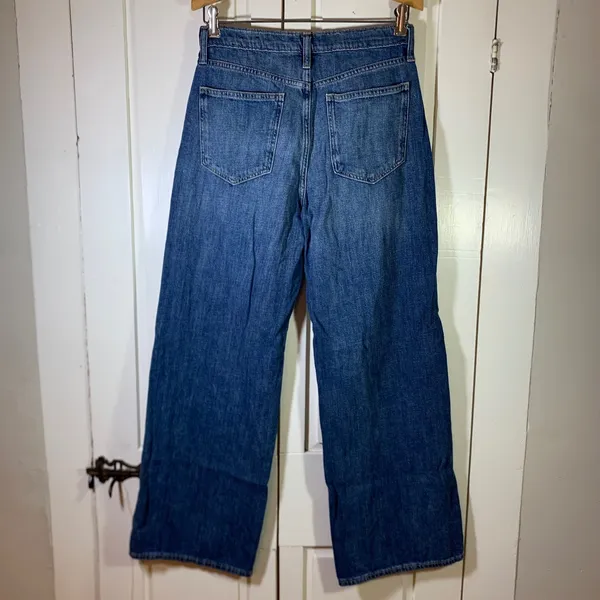 Gap Womens High Rise Wide Leg Jeans Medium‎ Wash Blue 100% Cotton 4/27 Regular - Image 2