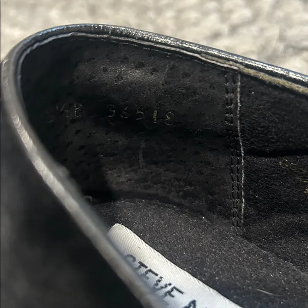 Steve Madden “Heart” Vintage Black Suede Horsebit Loafers Size 8 1/2 B 36518 - Image 5