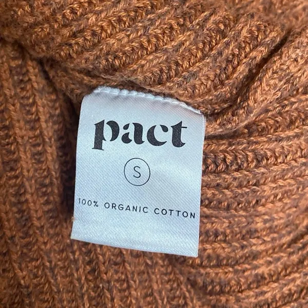 Pact Women's Brown Rib Knit Long Sleeve Pullover Sweatshirt Sweater Top Size S - Image 4