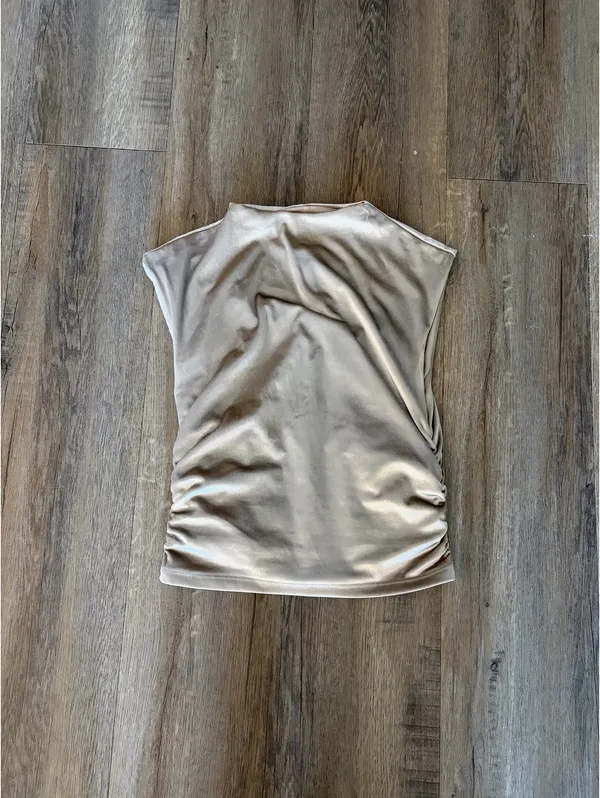 Abercrombie and Fitch Velvet Paloma Top - Gold - Image 2