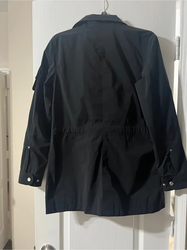 Lauren Ralph Lauren Black Utility Jacket with Snap Front - Image 3