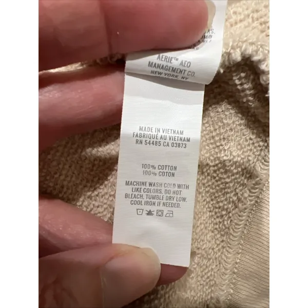 Aerie Beach Weekend Oversized Hoodie Women's Small Beige‎ Pockets Comfy - Image 7