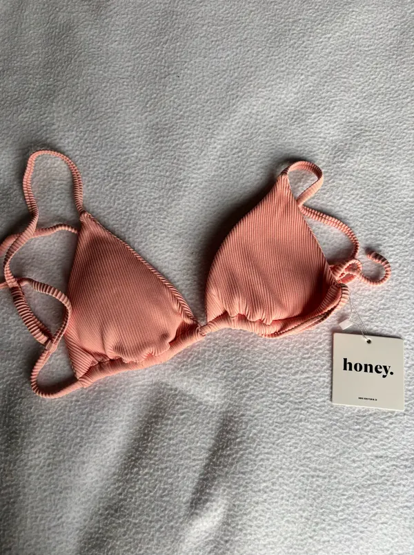Honey Swim Rosie Ribbed Triangle Top Orange - Image 2