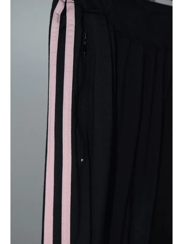 Adidas Track Pants SZ XL Black Pink Stripe Athletic Straight Leg Joggers - Image 5