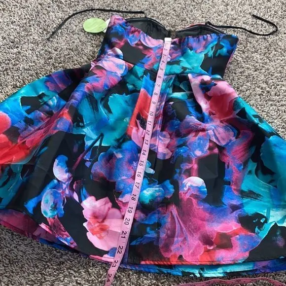 B Darlin floral sweetheart‎ strapless dress size 3/4 - Image 8