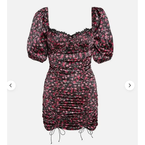 For Love and Lemons Melrose Floral Ruched Lace Mini Dress Size XS - Image 6