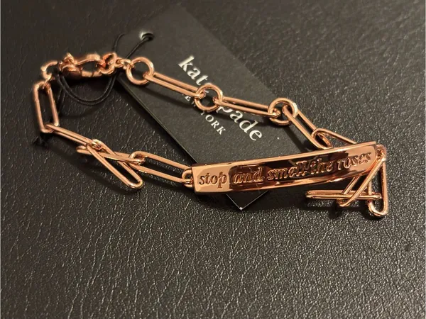 Kate Spade-Stop And Smell Roses ID Bracelet in Rose Gold Tone - Image 3