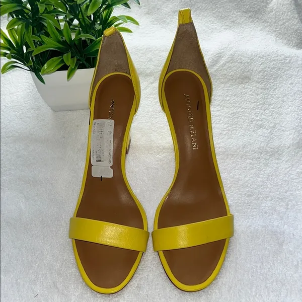 Antonio melani Yellow Heels Elegant Satin Design - Image 2