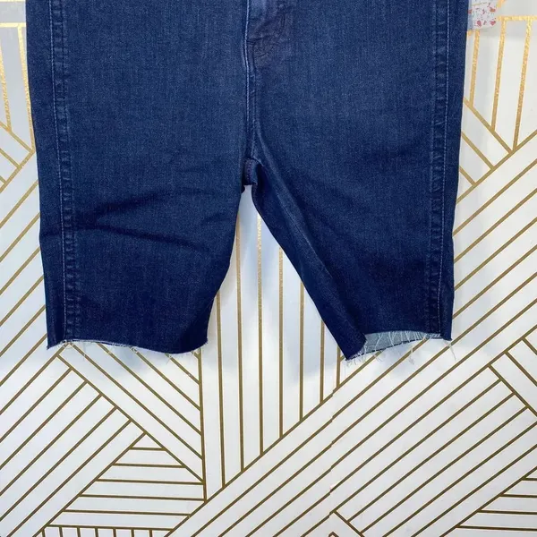 Free People So Chic Biker Denim Short Rinse‎ Cobalt - Image 5