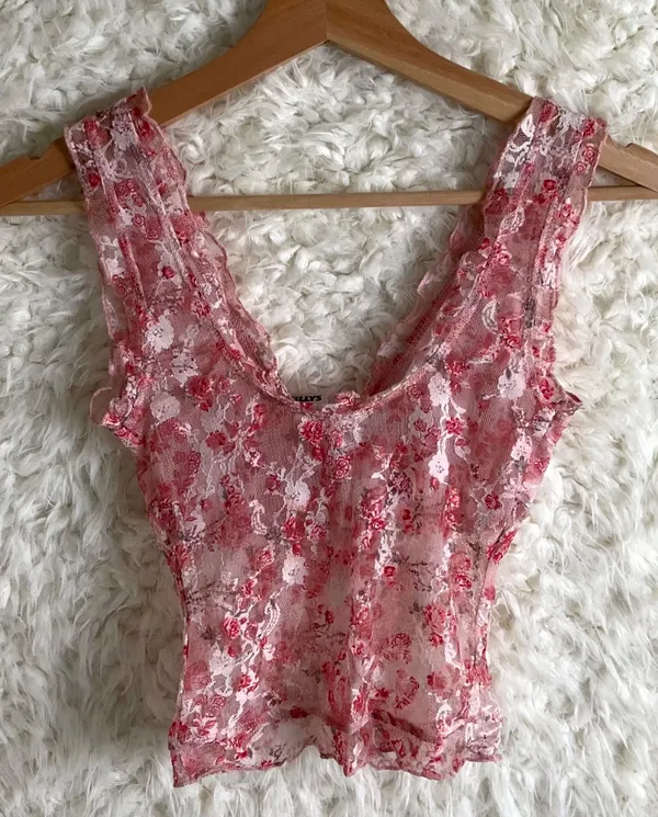 Tilly'S Women'S Full Tilt Pink Lace Tank Top~Size Xxs/Petite~Nwt! - Image 7