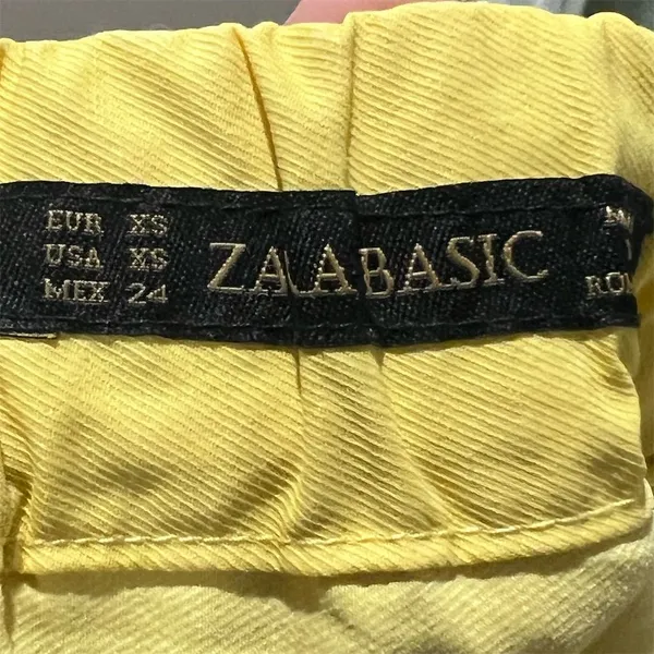 Zara Basic Women's XS Yellow Pleated Knee Length Skirt Casual - Image 7