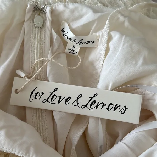 NWT For Love & Lemons Belladonna Mini Dress Small - Image 9