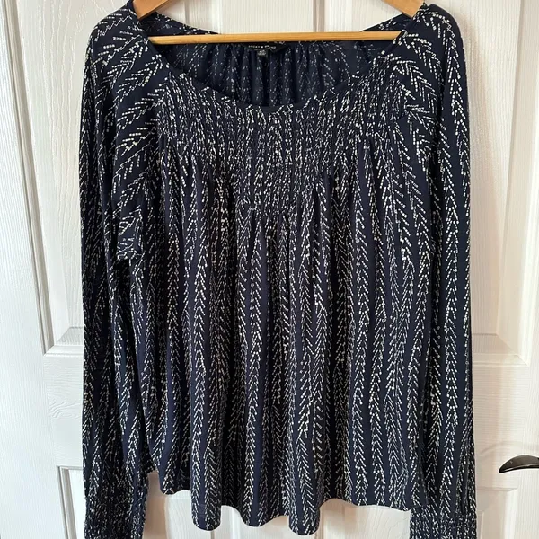 Lucky Brand Black and White Patterned Blouse - Image 3
