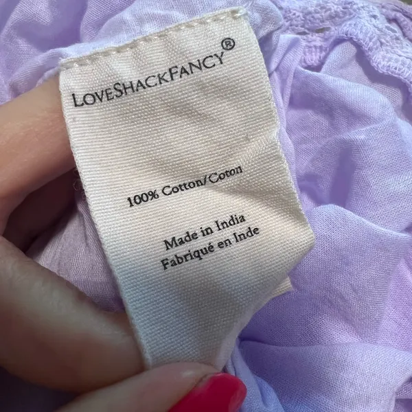 LOVESHACK FANCY Natasha Mini Dress in Violet Splash Hand Dye Small Lace Detail - Image 6